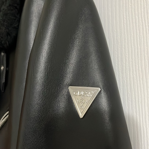 Guess Vegan Leather Biker Coat. - Picture 2 of 7